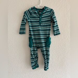 Tea Collection Teal Striped Onesie